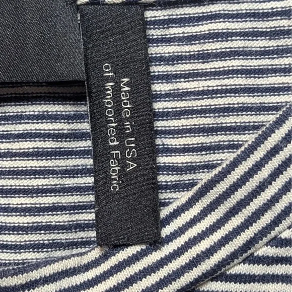 Theory Tiny Tee 2 Striped Baby Tee Navy White Fitted Minimal Cotton USA - Picture 5 of 7